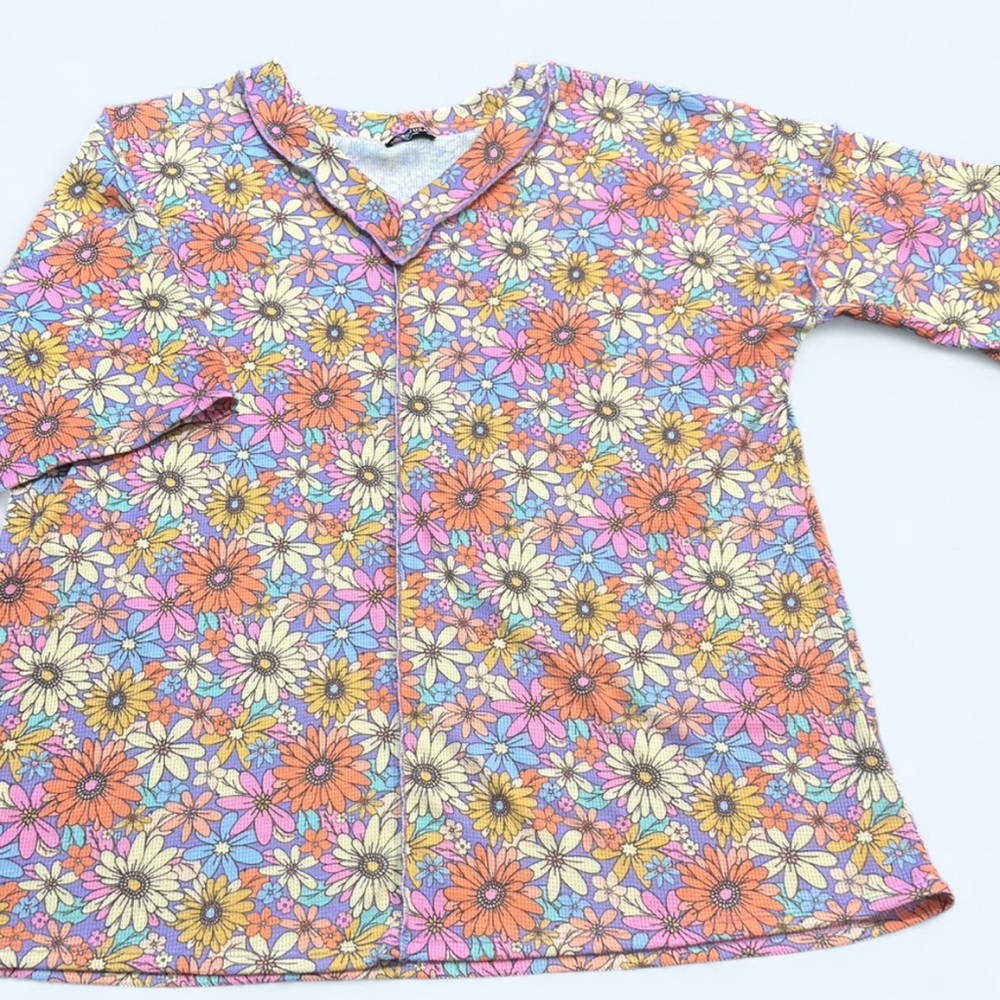 Heimish U.S.A Women’s Size 3X multicolor floral short sleeve top